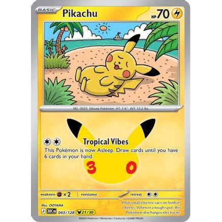 Pikachu - 043/128 43 - ME 30th Celebration Holofoil