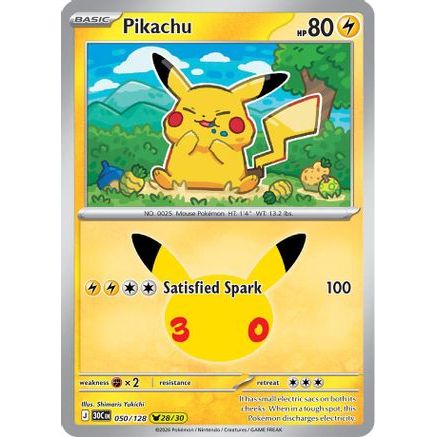 Pikachu - 050/128 50 - ME 30th Celebration Holofoil