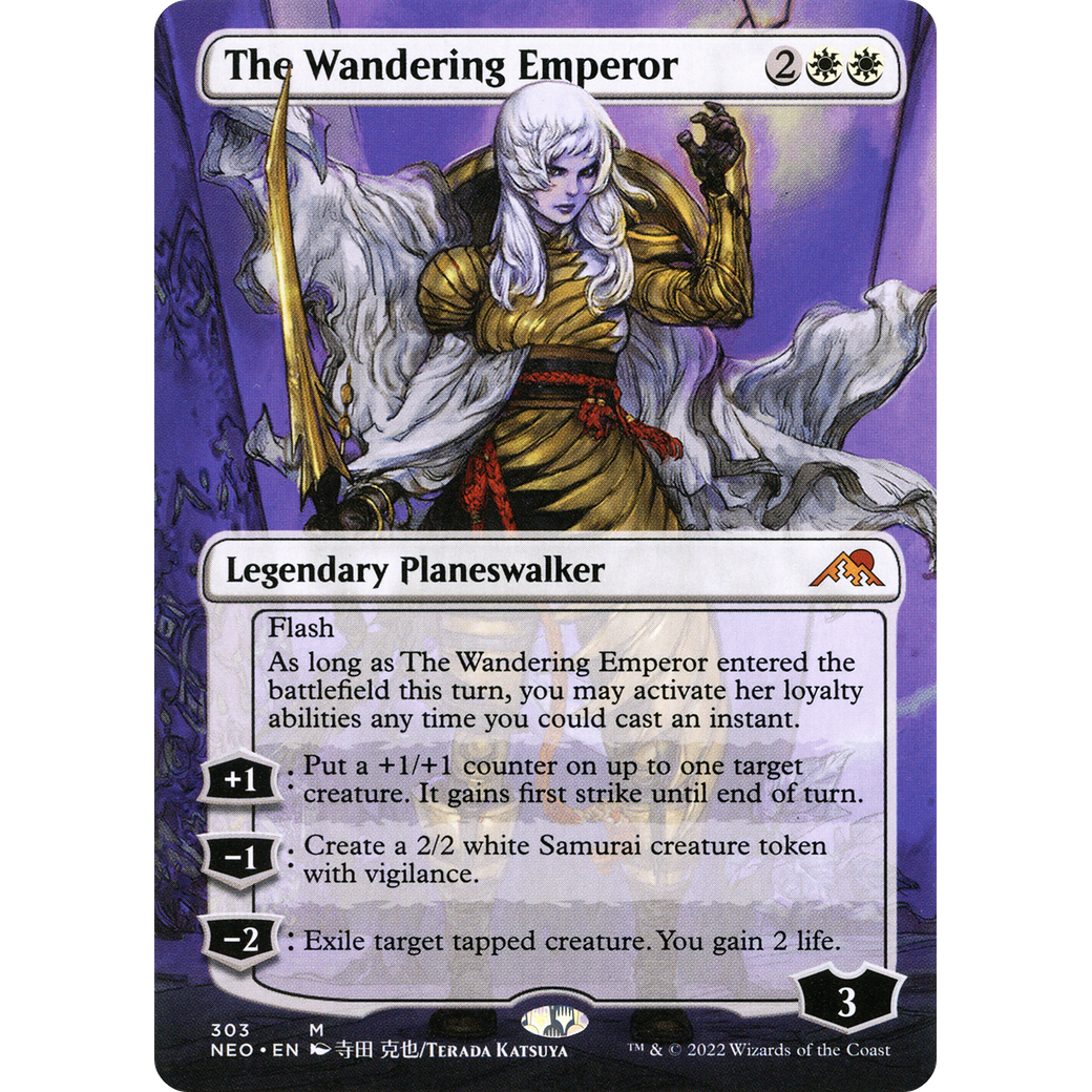 The Wandering Emperor (NEO-303) - Kamigawa: Neon Dynasty (Borderless) Foil