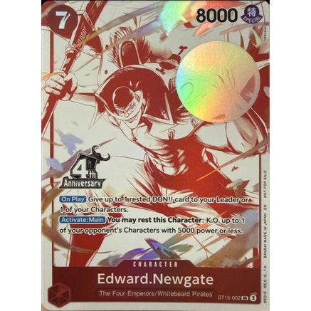 Edward.Newgate (4th Anniversary Treasure Campaign Pack) (ST15-002) - One Piece Promotion Cards Foil