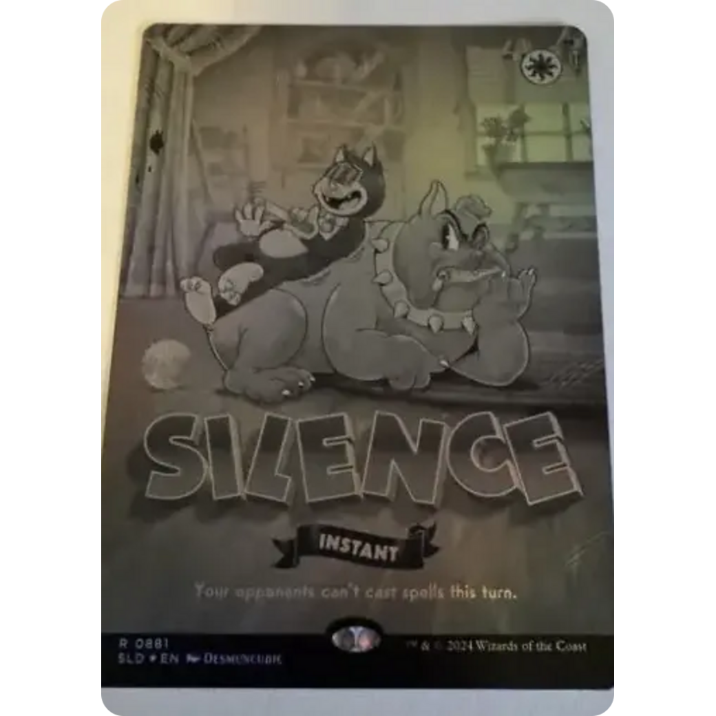 Silence (0881) (Black & White Foil) (SLD-881) - Secret Lair Drop (Borderless) Foil