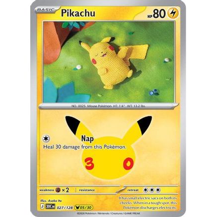 Pikachu - 027/128 27 - ME 30th Celebration Holofoil