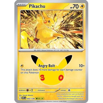 Pikachu - 052/128 52 - ME 30th Celebration Holofoil