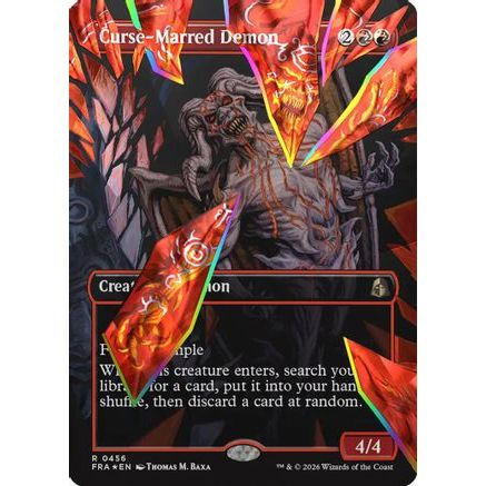 Curse-Marred Demon (Borderless) (Facet Foil) (FRA-456) - Reality Fracture Foil