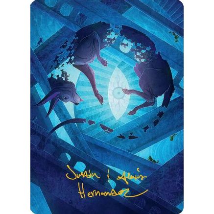 Flickering Hound Art Card (45/54) (Gold-Stamped Signature) (ASFRA-045) - Art Series: Reality Fracture