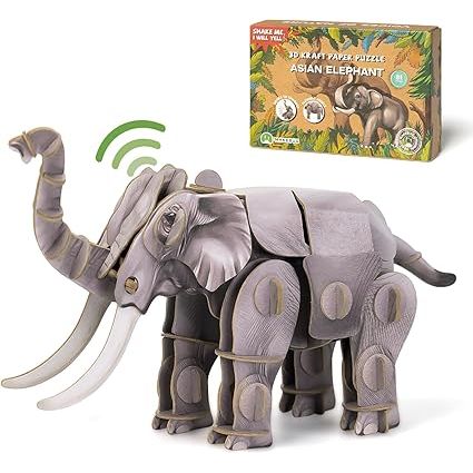 Voices of Nature: Asian Elephant 3D Paper Puzzle