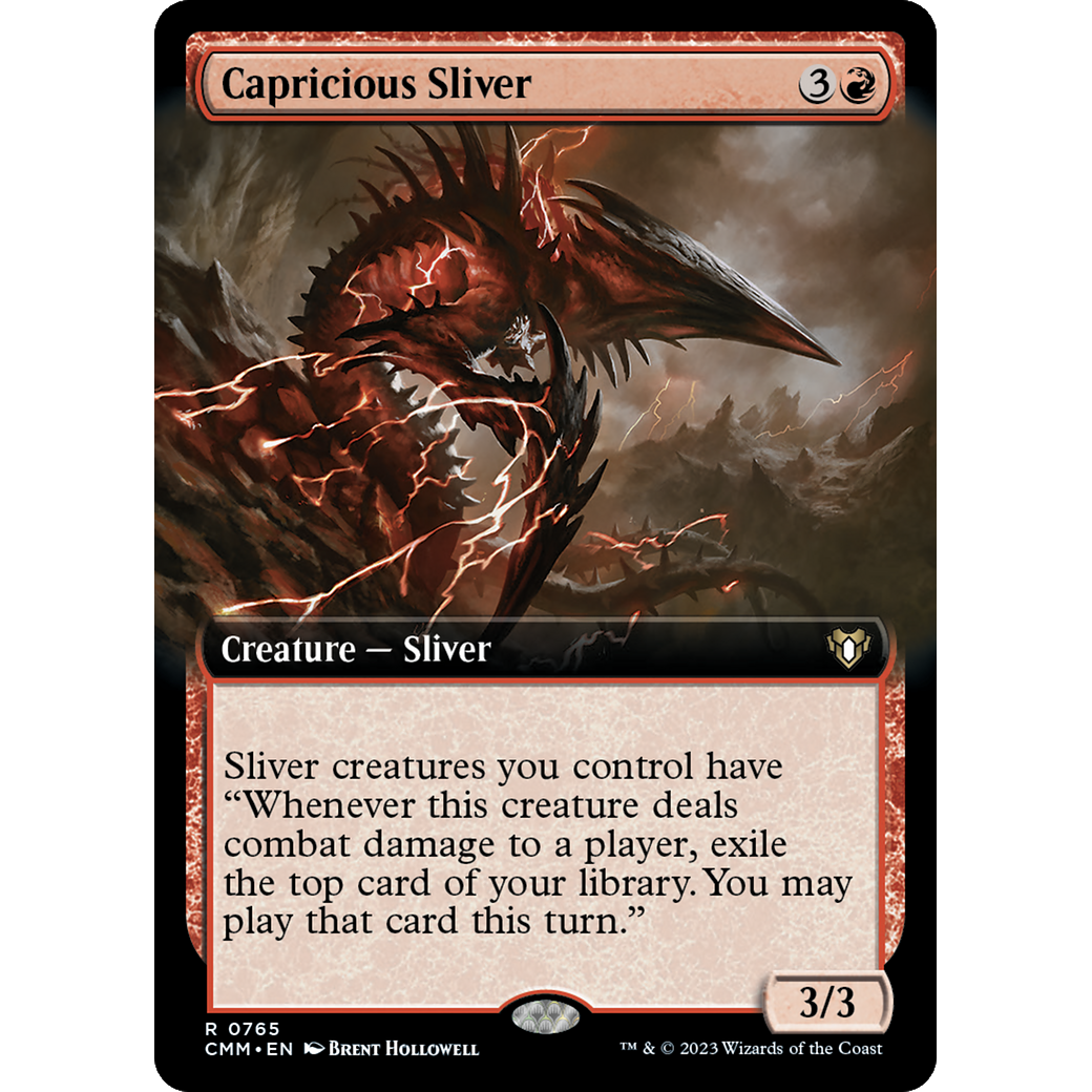 Capricious Sliver (CMM-765) - Commander Masters: (Extended Art) Foil