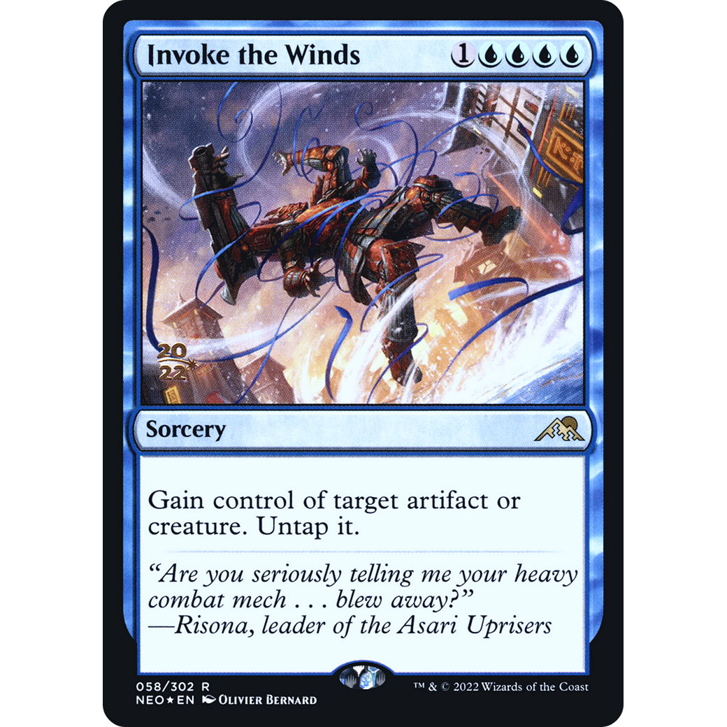Invoke the Winds (PRE-58S) - Kamigawa: Neon Dynasty Promos Foil