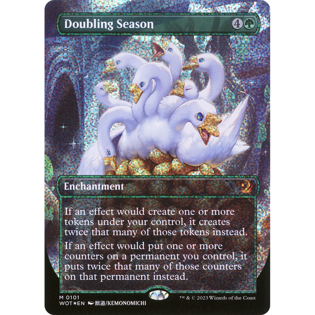 Doubling Season (WOT-101) - Wilds of Eldraine: Enchanting Tales (Borderless) Foil