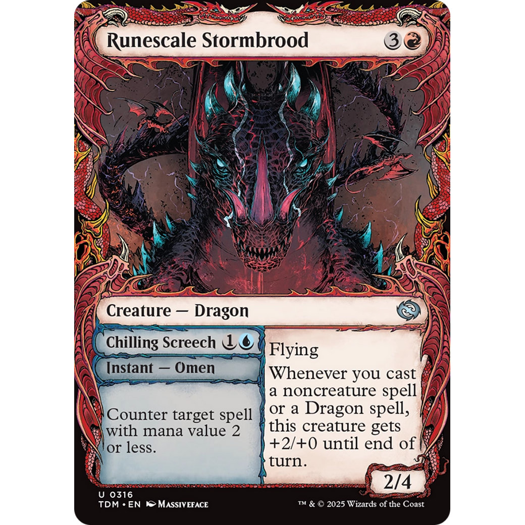 Runescale Stormbrood // Chilling Screech (TDM-316) - Tarkir: Dragonstorm: (Showcase)