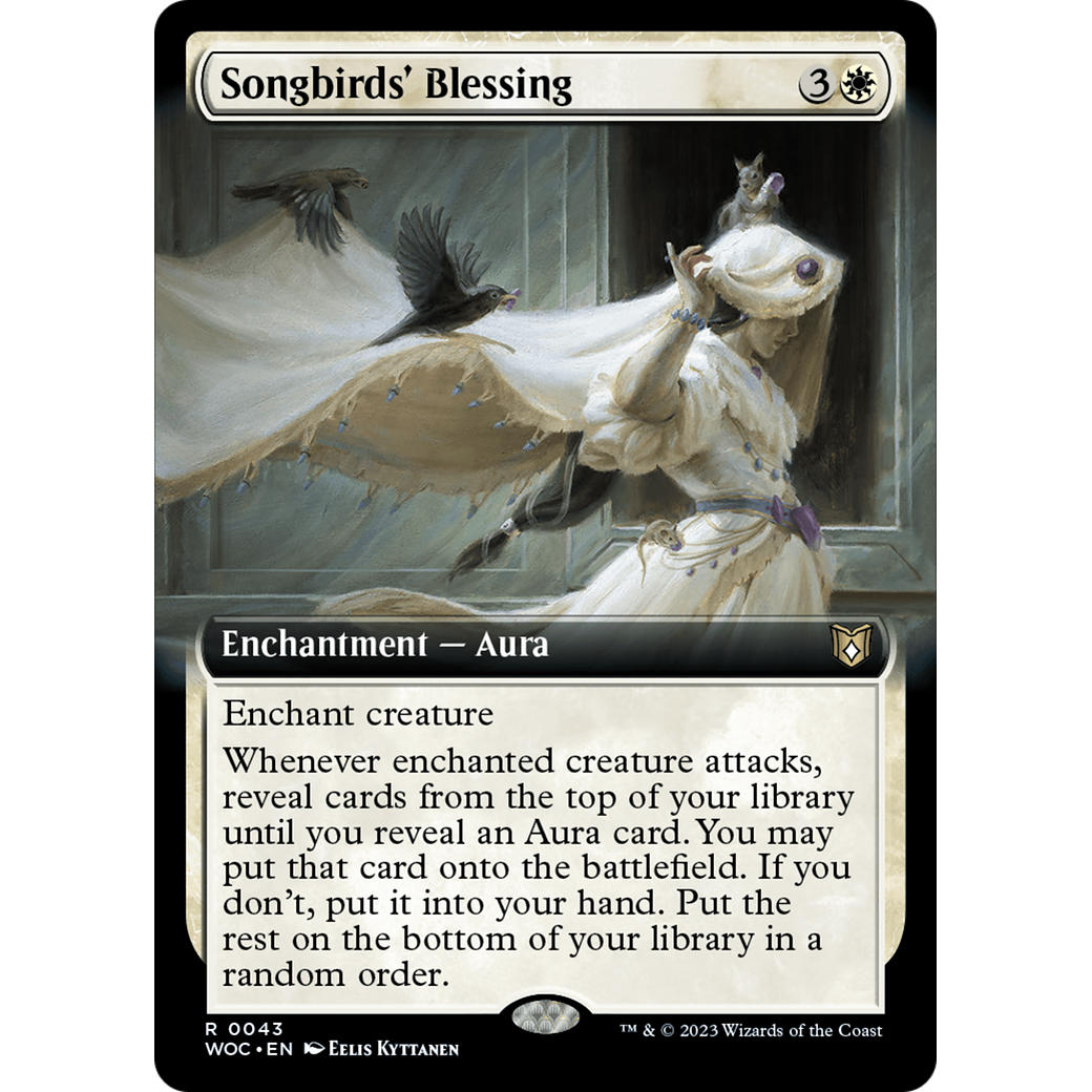 Songbirds' Blessing (WOC-043) - Wilds of Eldraine Commander: (Extended Art)