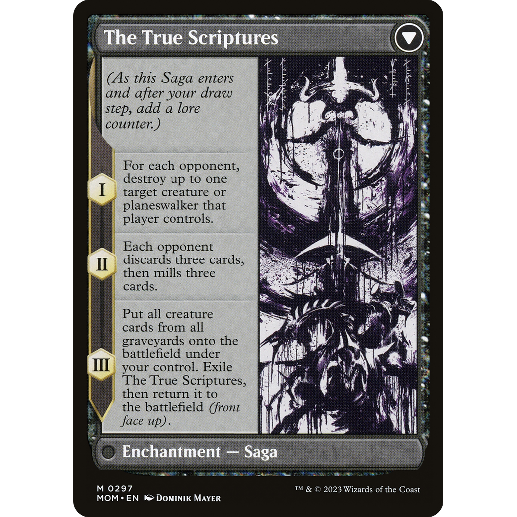 Sheoldred // The True Scriptures (MOM-297) - March of the Machine: (Showcase) (Borderless) Foil