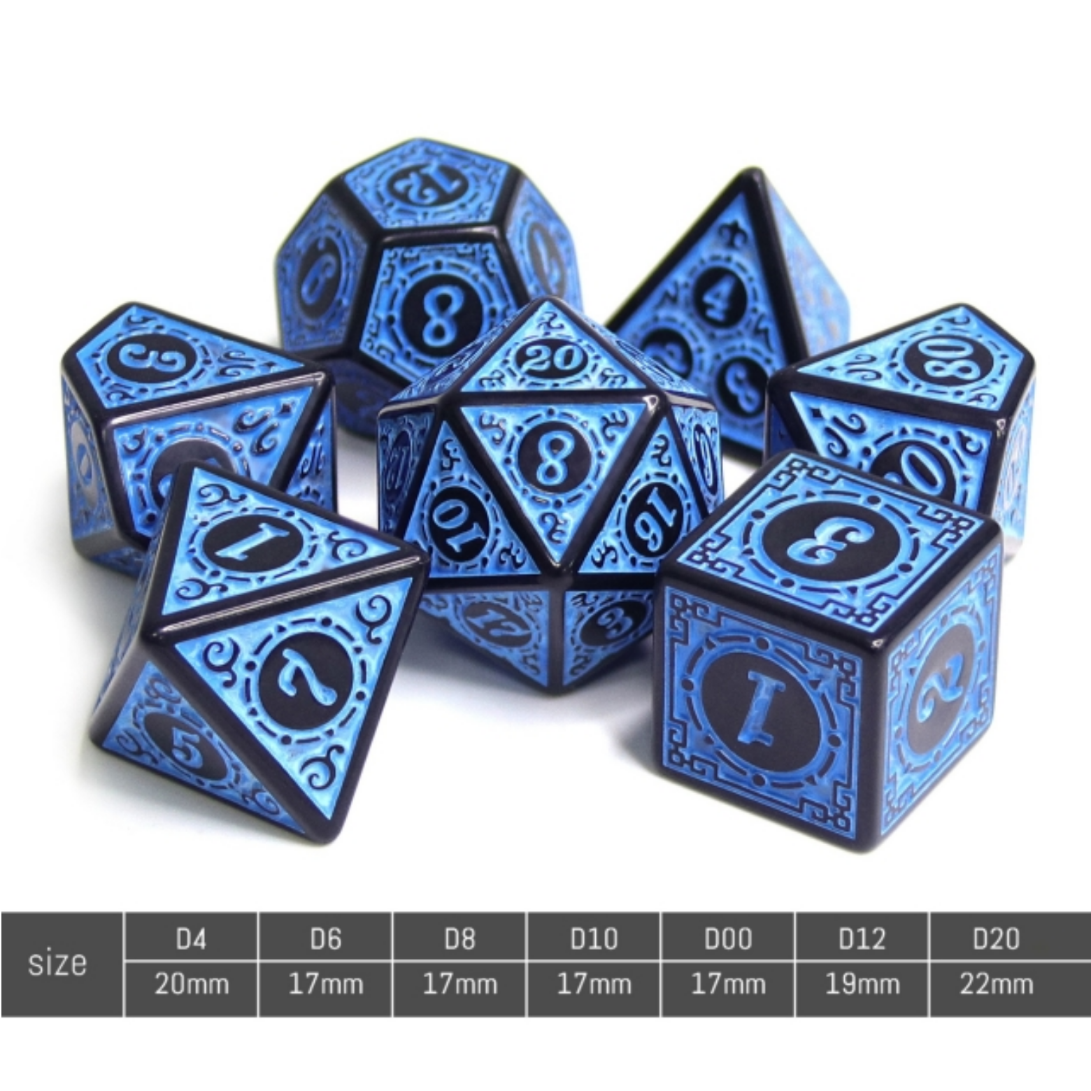 Magic Flame - Blue RPG Dice Set