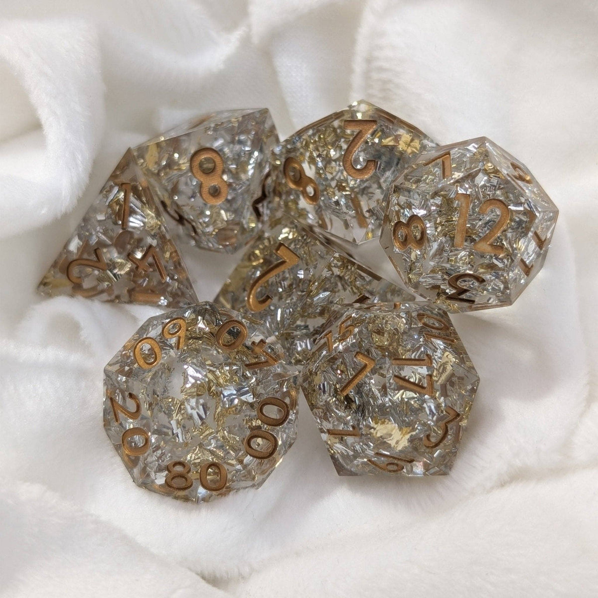 Emberlight Veil - 7 Piece Luxury D&D Dice Set