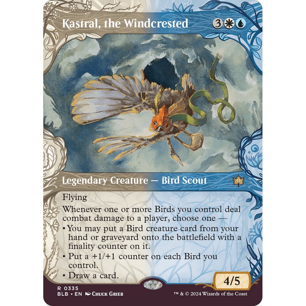 Kastral, the Windcrested (BLB-335) - Bloomburrow: (Showcase) (Borderless) Foil