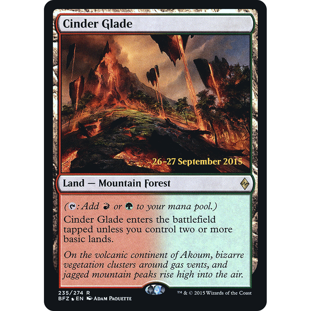 Cinder Glade (PRE-235) - Battle for Zendikar Promos Foil