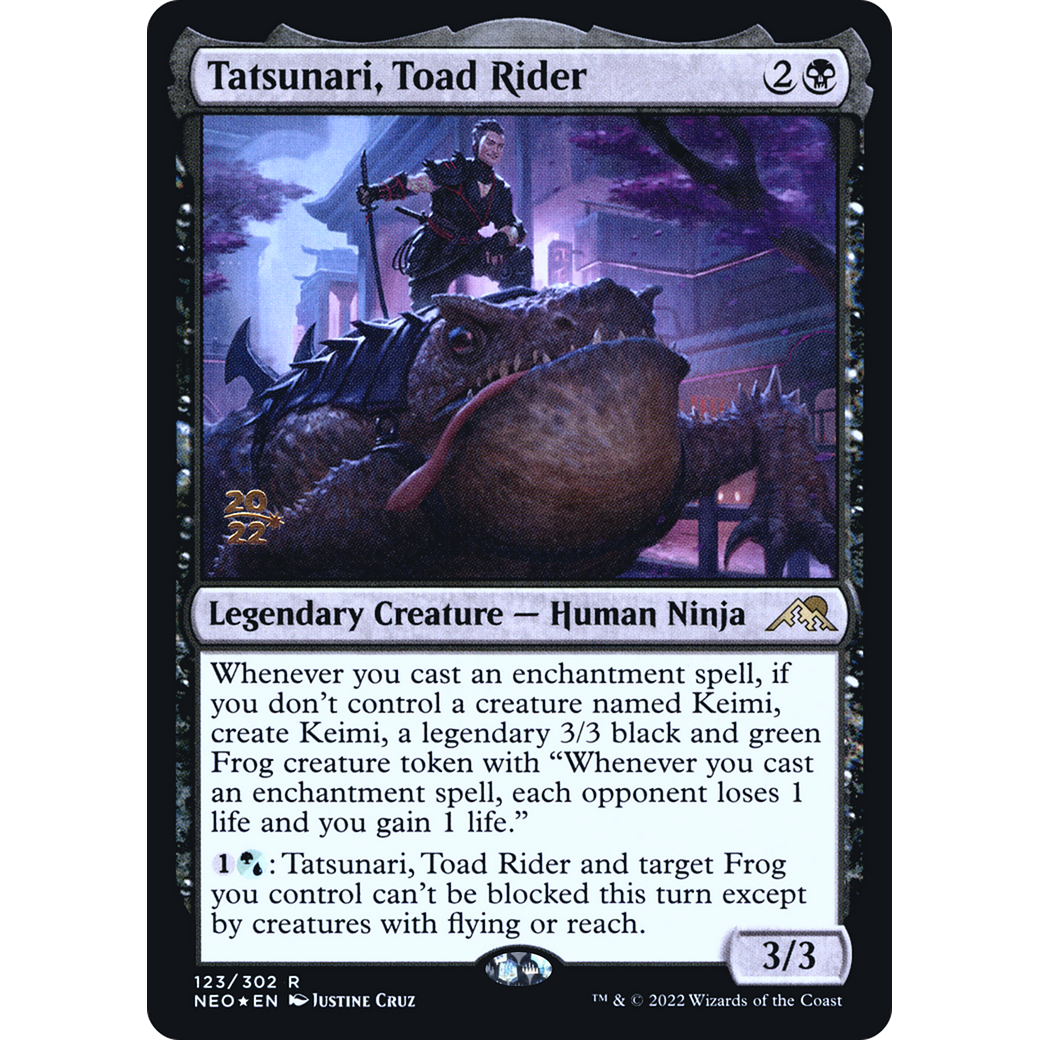 Tatsunari, Toad Rider (PRE-123S) - Kamigawa: Neon Dynasty Promos Foil