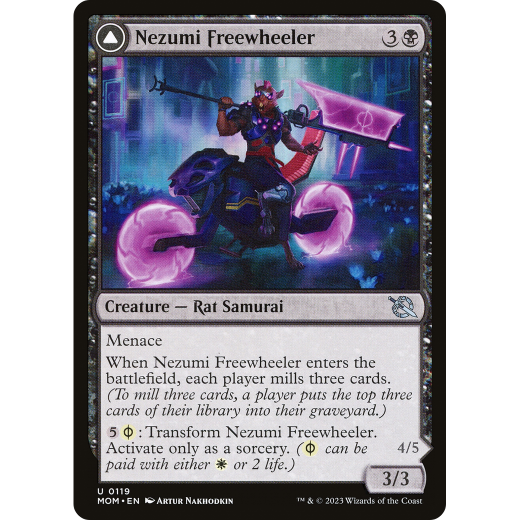 Nezumi Freewheeler // Hideous Fleshwheeler (MOM-119) - March of the Machine Foil