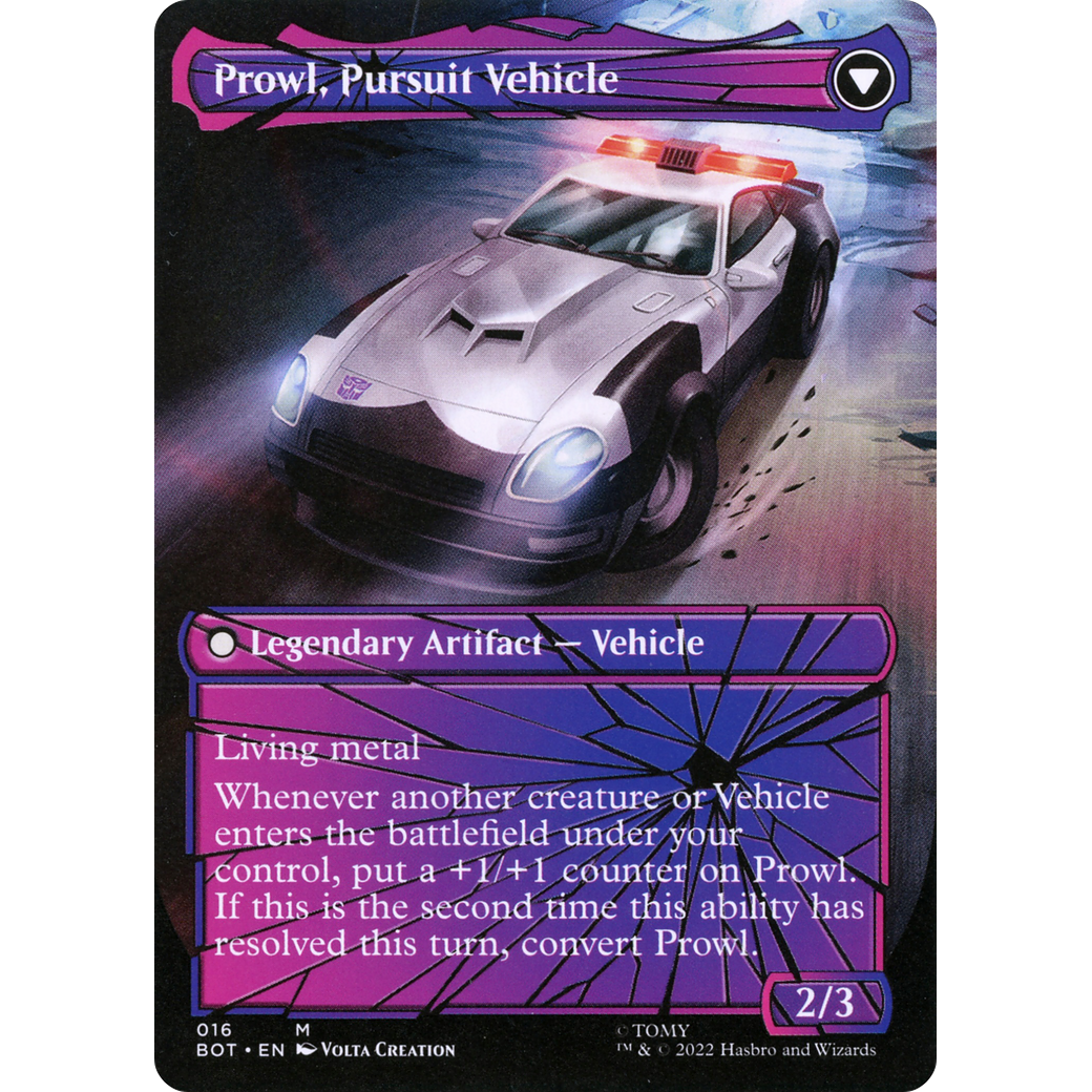 Prowl, Stoic Strategist (Shattered Glass) (BOT-016) - Transformers: (convertdfc, shatteredglass) (Borderless)