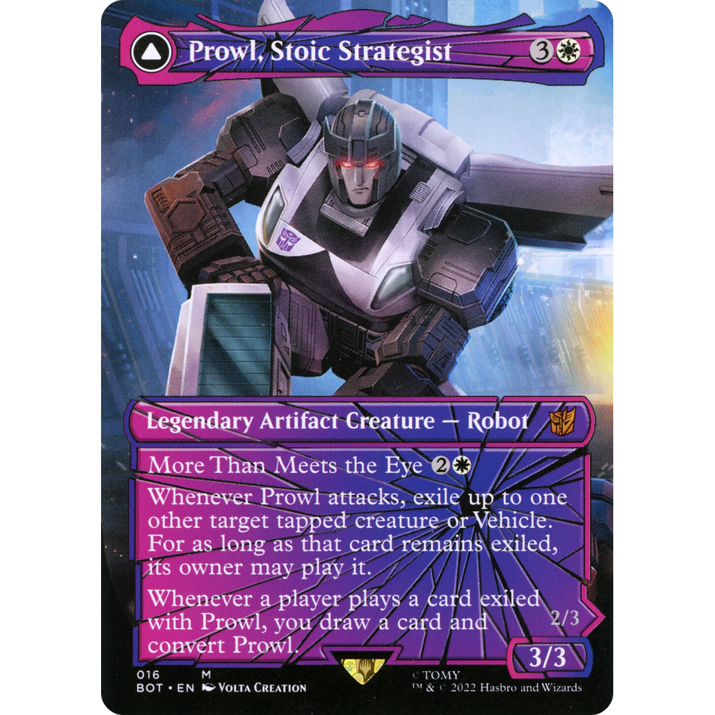 Prowl, Stoic Strategist (Shattered Glass) (BOT-016) - Transformers: (convertdfc, shatteredglass) (Borderless)