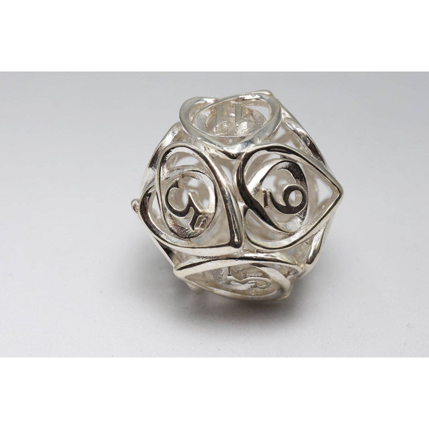 Hollow Hearts: Sterling Silver - Premium RPG Metal Dice Set