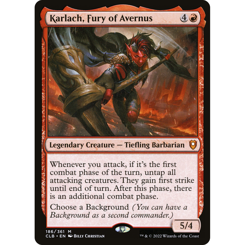 Karlach, Fury of Avernus (CLB-186) - Commander Legends: Battle for Baldur's Gate Foil