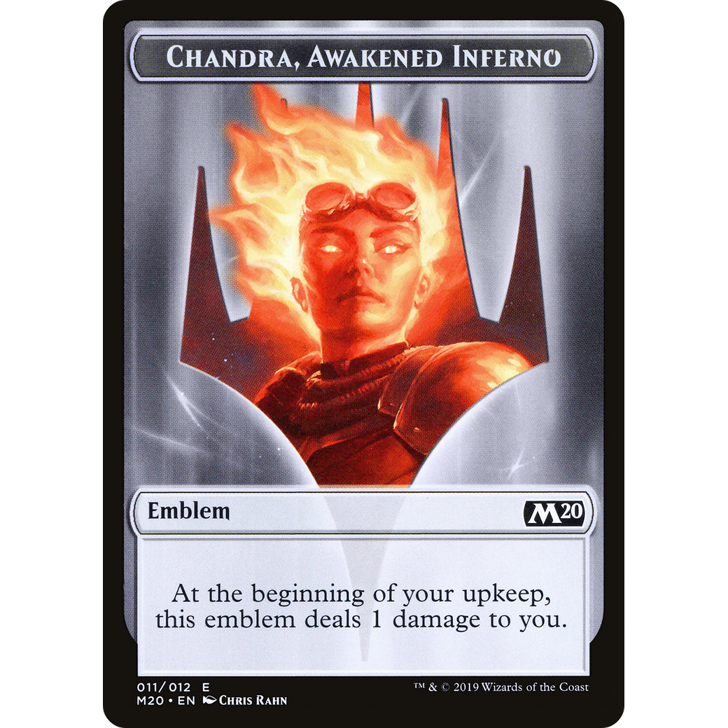 Emblem - Chandra, Awakened Inferno (M20-011) - Core Set 2020 Tokens