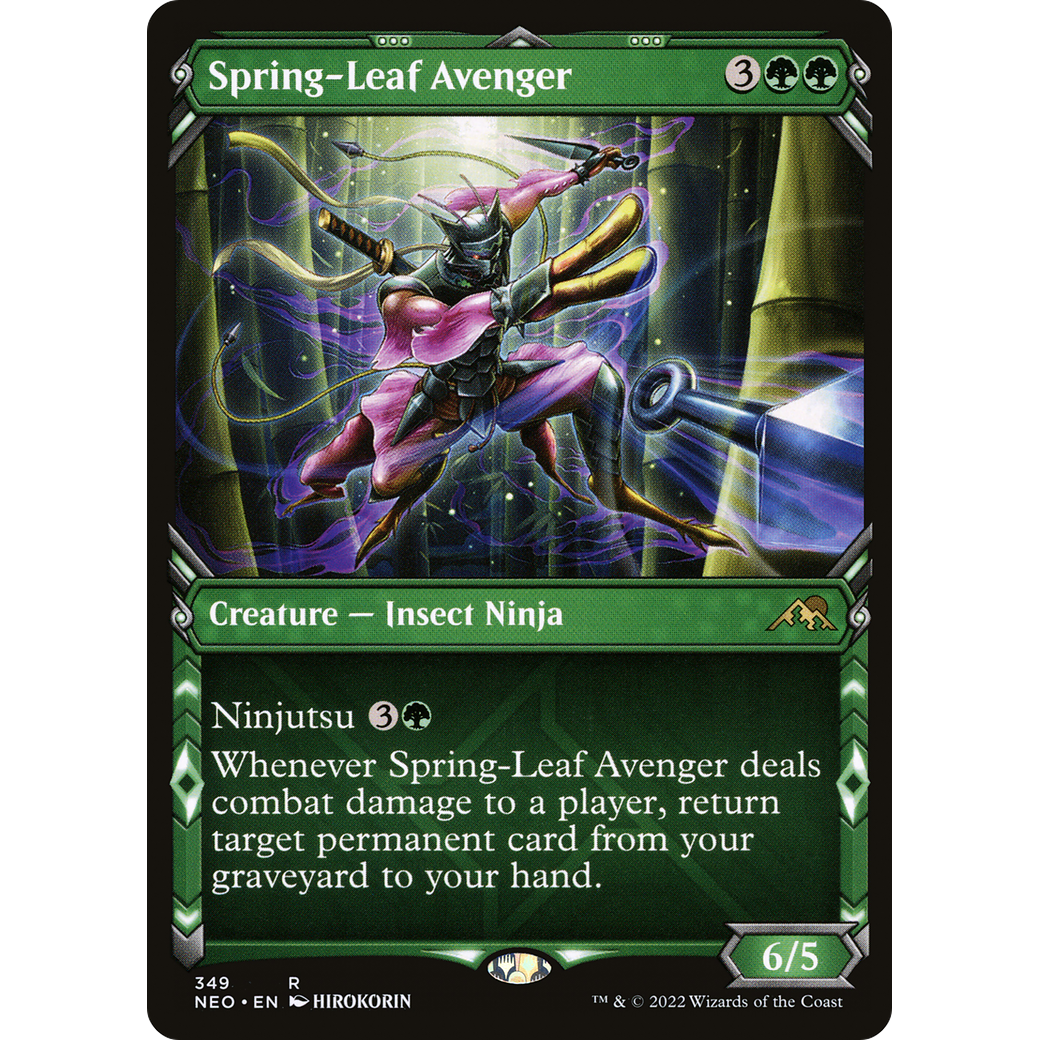 Spring-Leaf Avenger (NEO-349) - Kamigawa: Neon Dynasty: (Showcase)