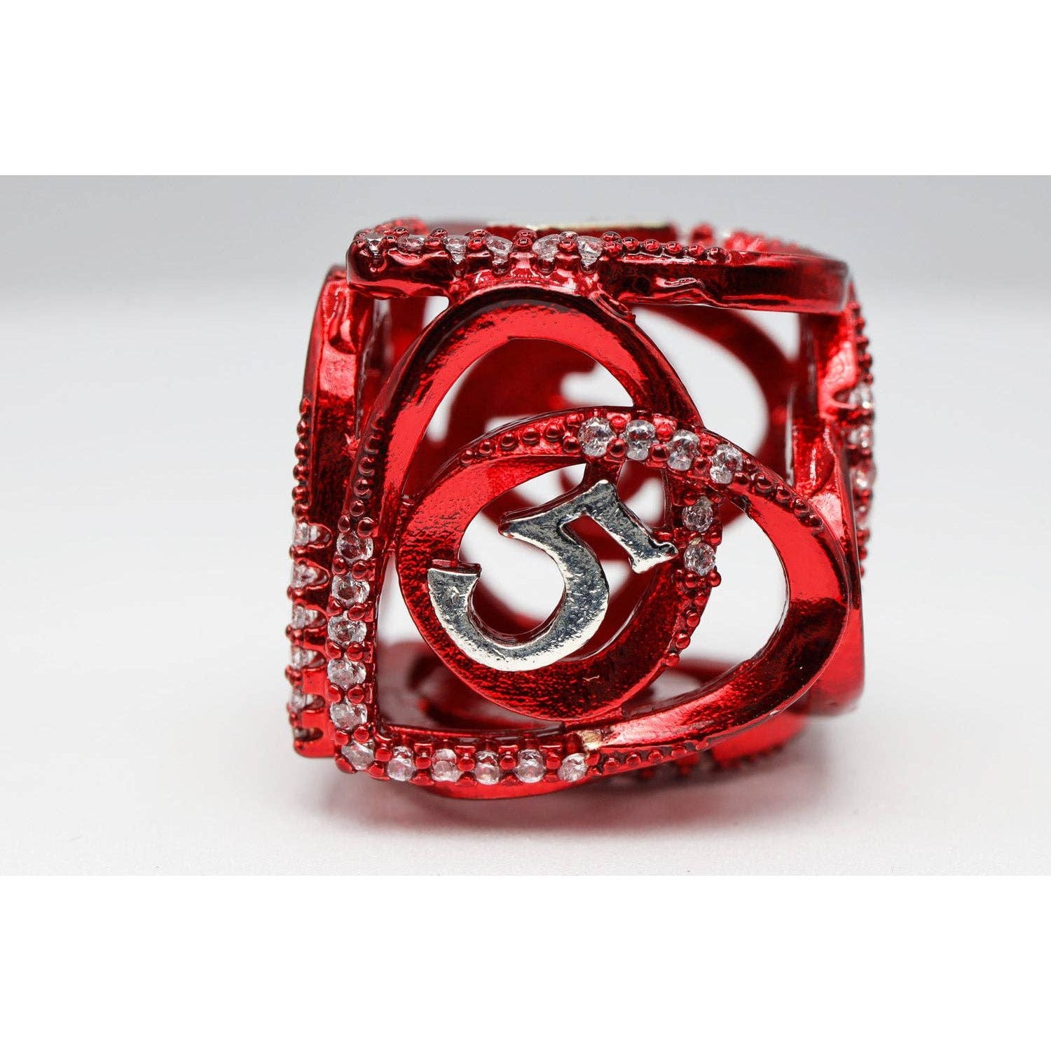 Hollow Hearts: Jeweled Red - Metal RPG Dice Set