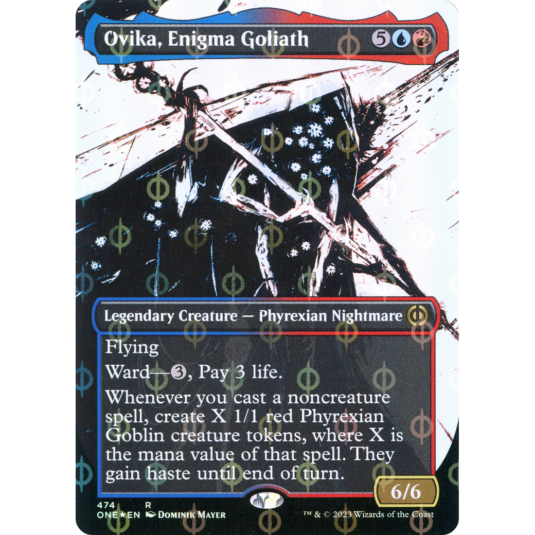 Ovika, Enigma Goliath (ONE-474) - Phyrexia: All Will Be One: (Showcase) (Borderless) Foil