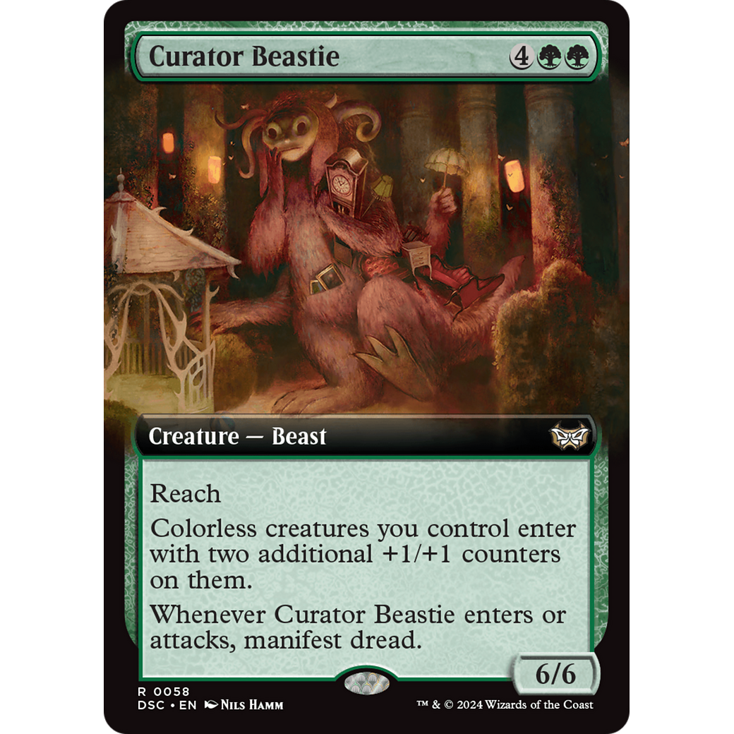 Curator Beastie (DSC-058) - Duskmourn: House of Horror Commander: (Extended Art)
