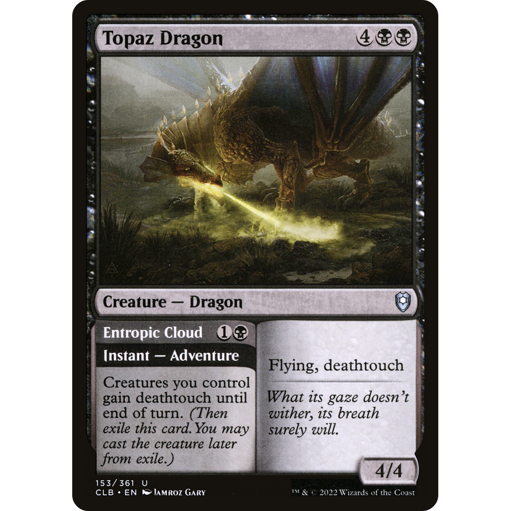 Topaz Dragon // Entropic Cloud (CLB-153) - Commander Legends: Battle for Baldur's Gate