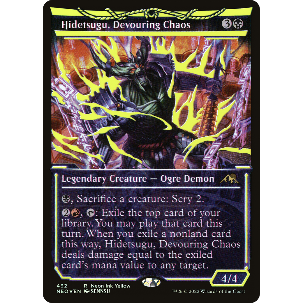 Hidetsugu, Devouring Chaos (NEO-432) - Kamigawa: Neon Dynasty: (Showcase) Foil