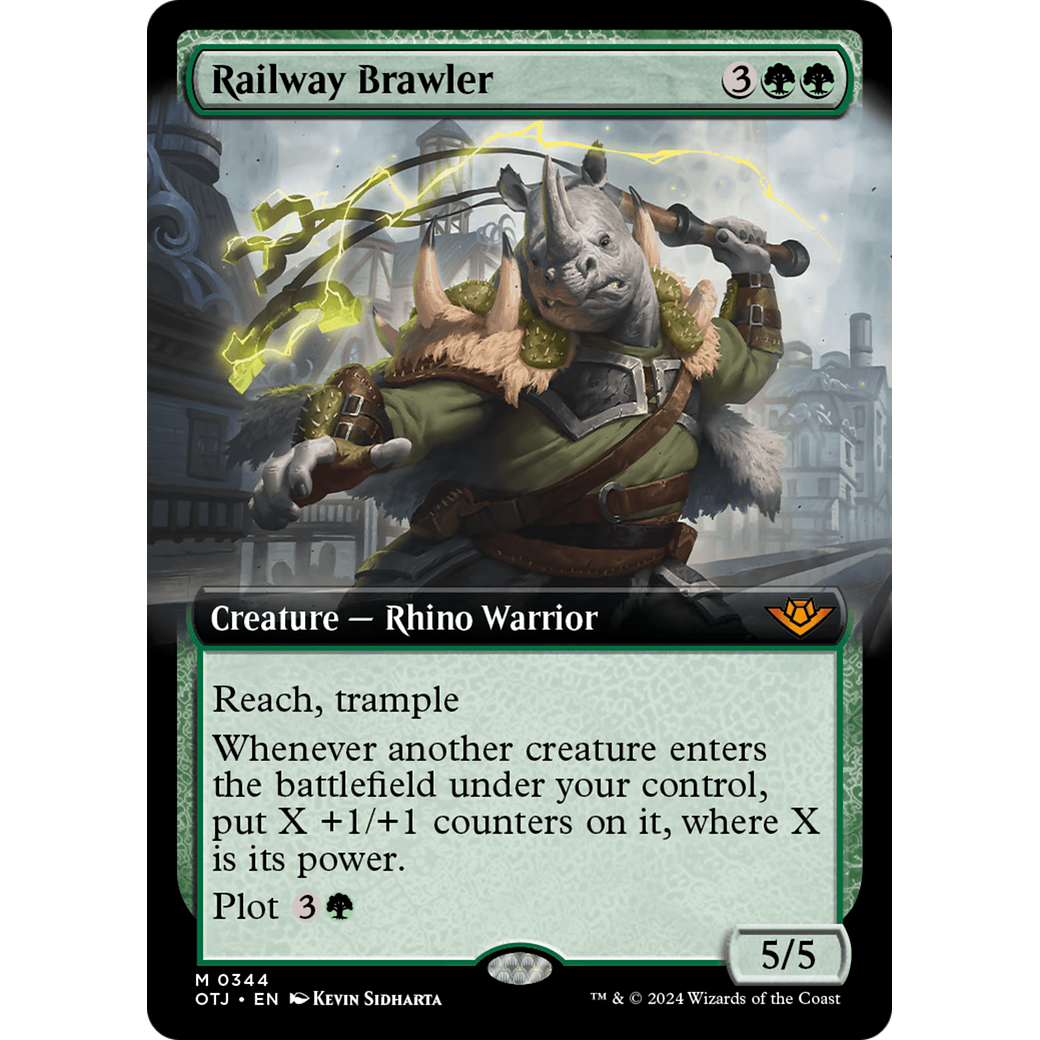 Railway Brawler (OTJ-344) - Outlaws of Thunder Junction: (Extended Art) Foil