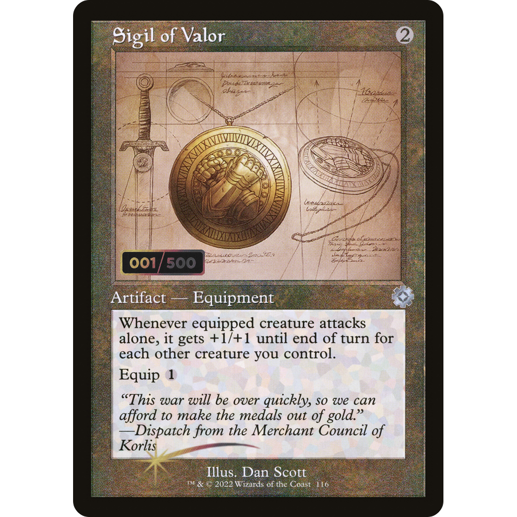 Sigil of Valor (Schematic) (Serial Numbered) (BRR-116) - The Brothers' War Retro Artifacts Foil