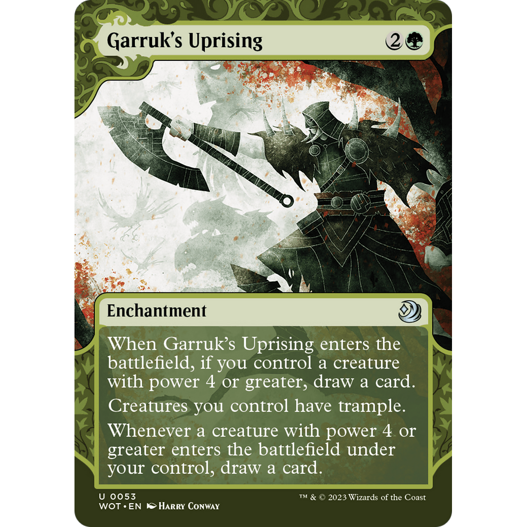Garruk's Uprising (WOT-053) - Wilds of Eldraine: Enchanting Tales: (Showcase) (Borderless) Foil