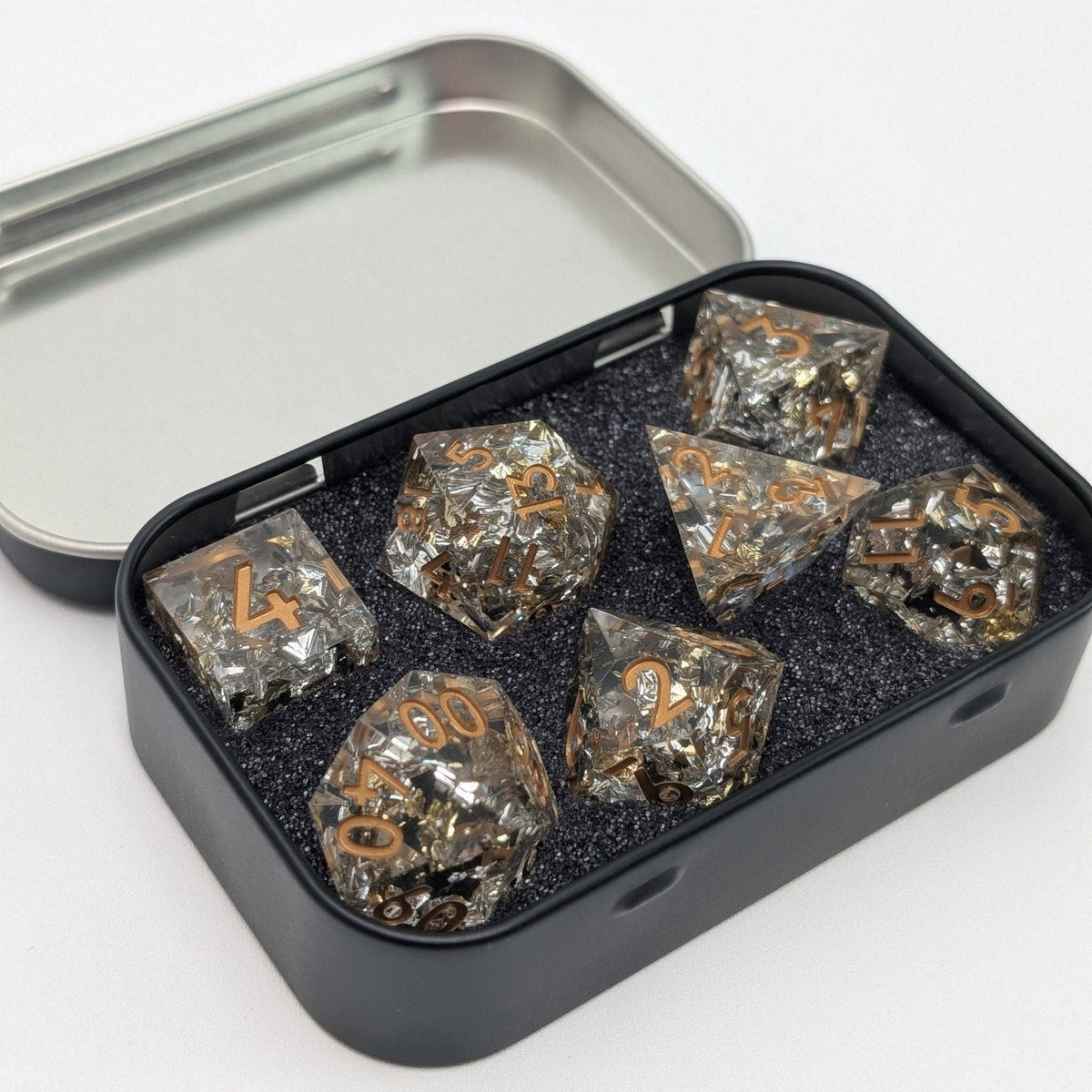 Emberlight Veil - 7 Piece Luxury D&D Dice Set