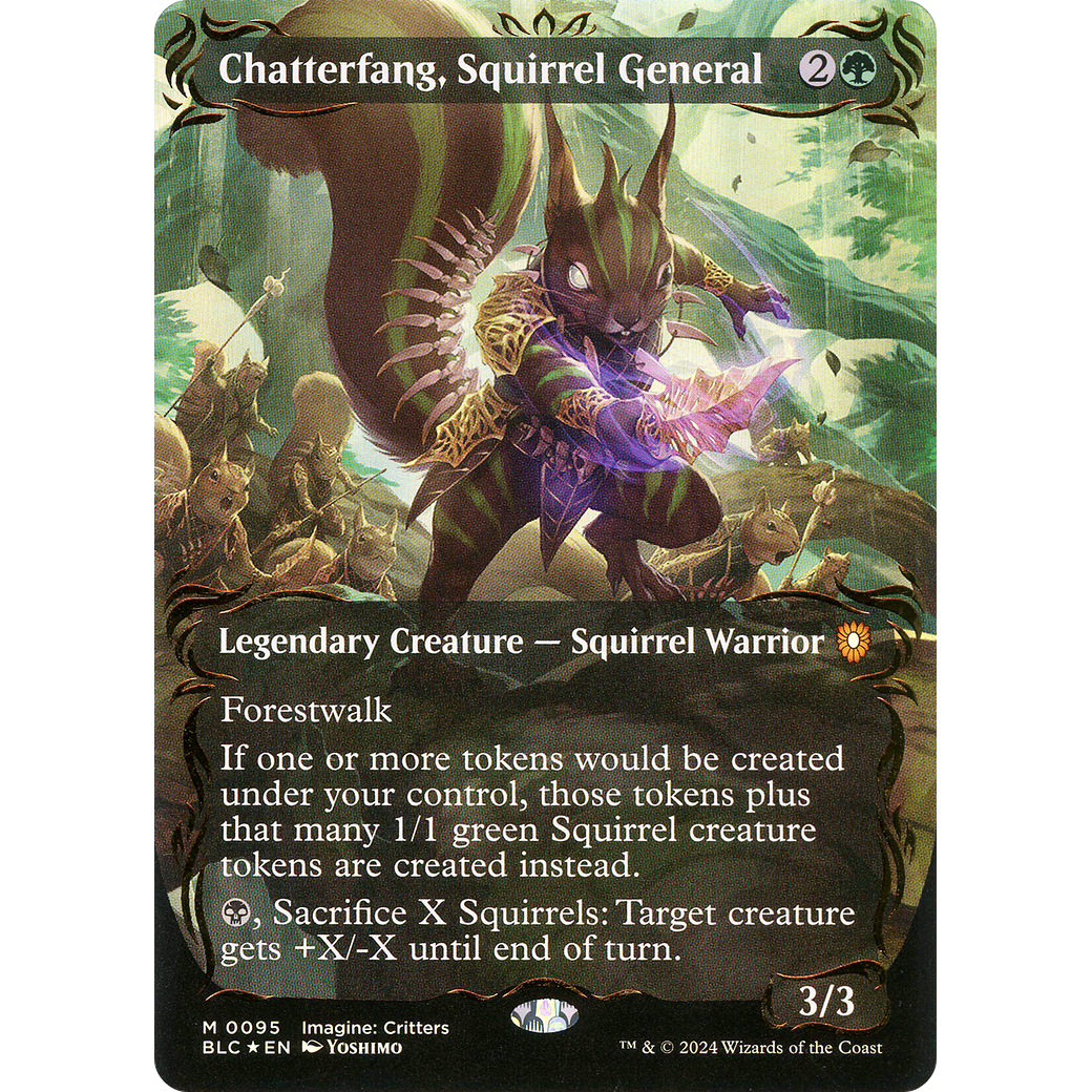 Chatterfang, Squirrel General (BLC-095) - Bloomburrow Commander (Borderless) Foil