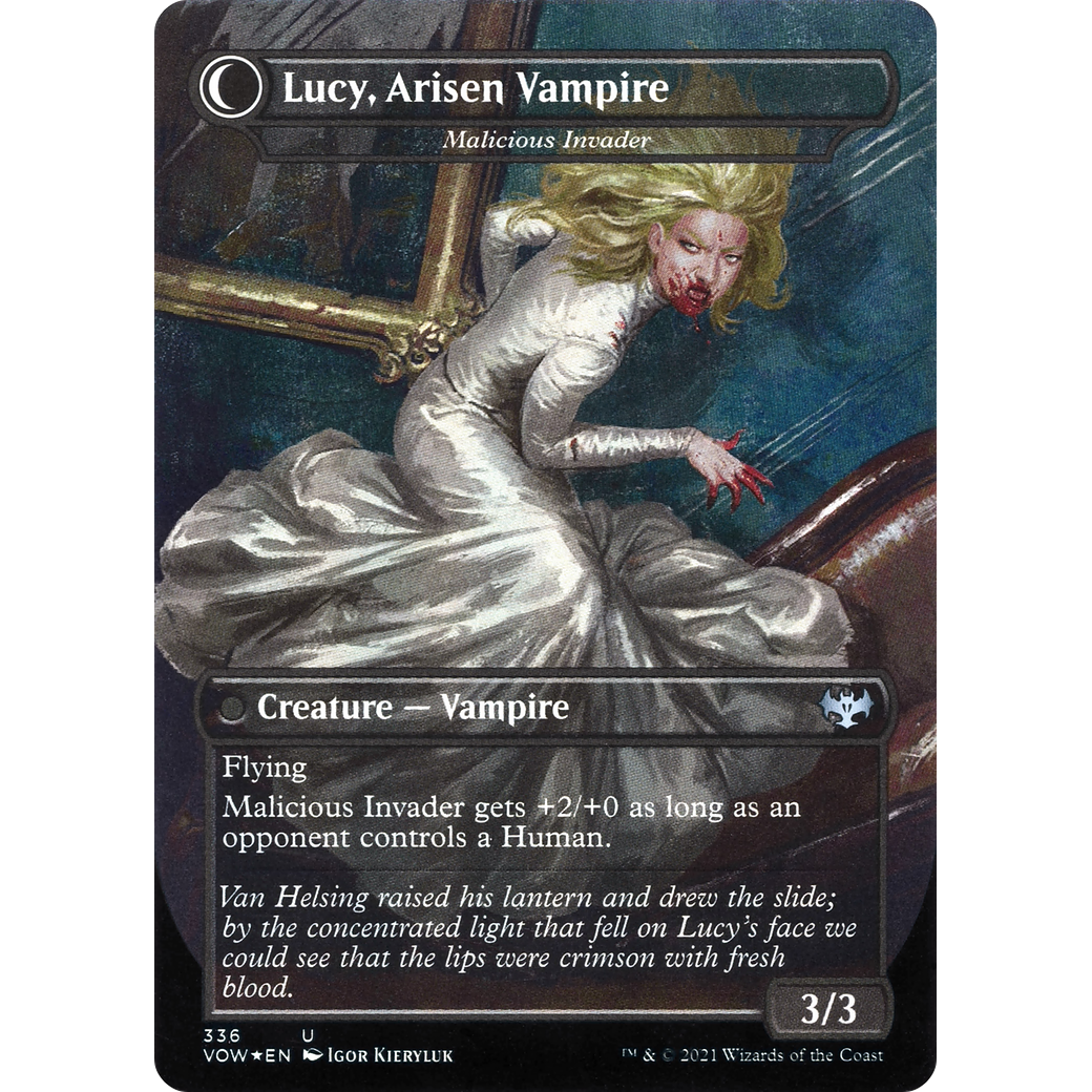 Lucy Westenra - Innocent Traveler (VOW-336) - Innistrad: Crimson Vow: (Double Faced Transform) (Borderless) Foil