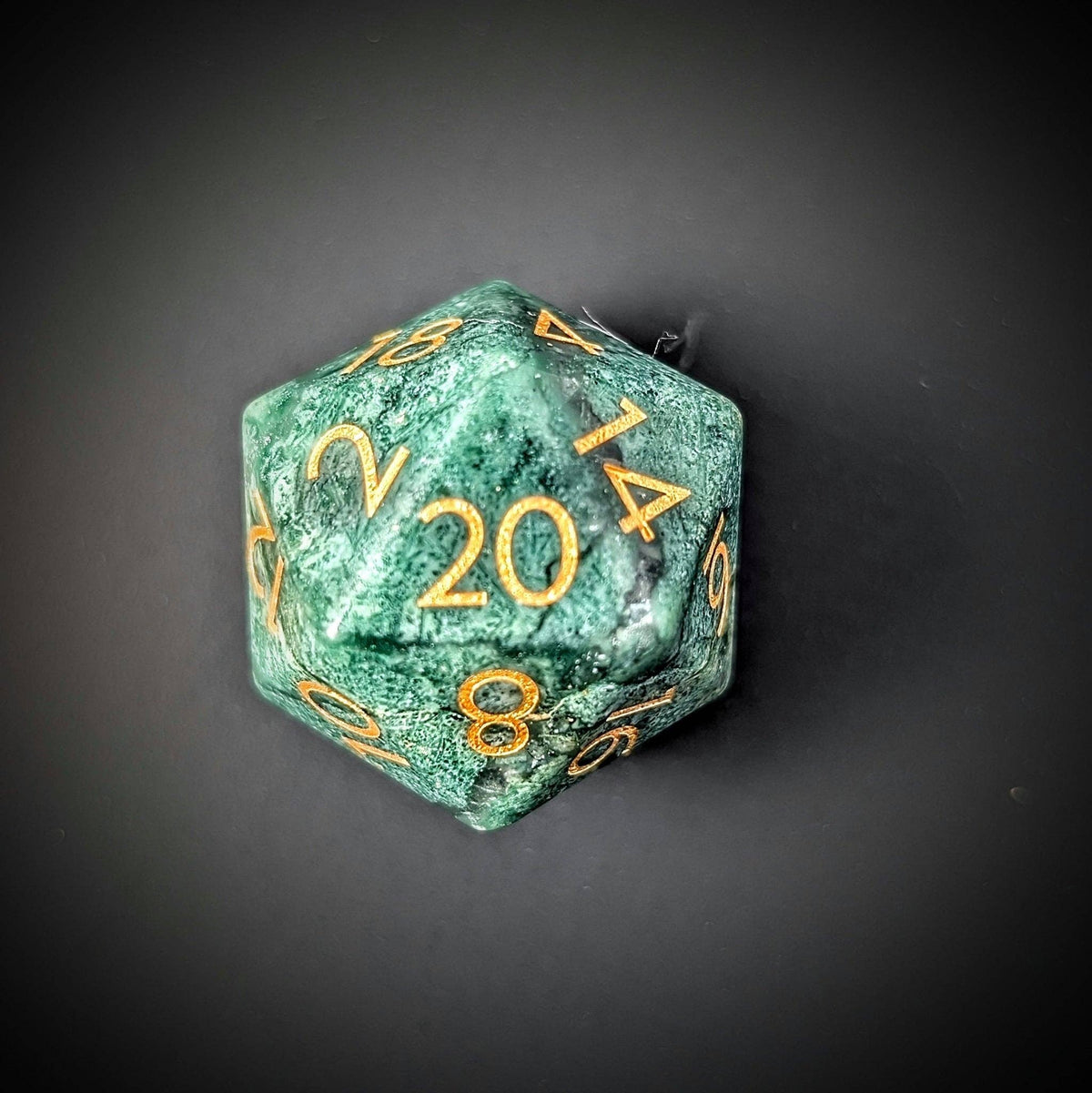 African Jade - 7 Piece Polyhedral Gemstone Dice Set