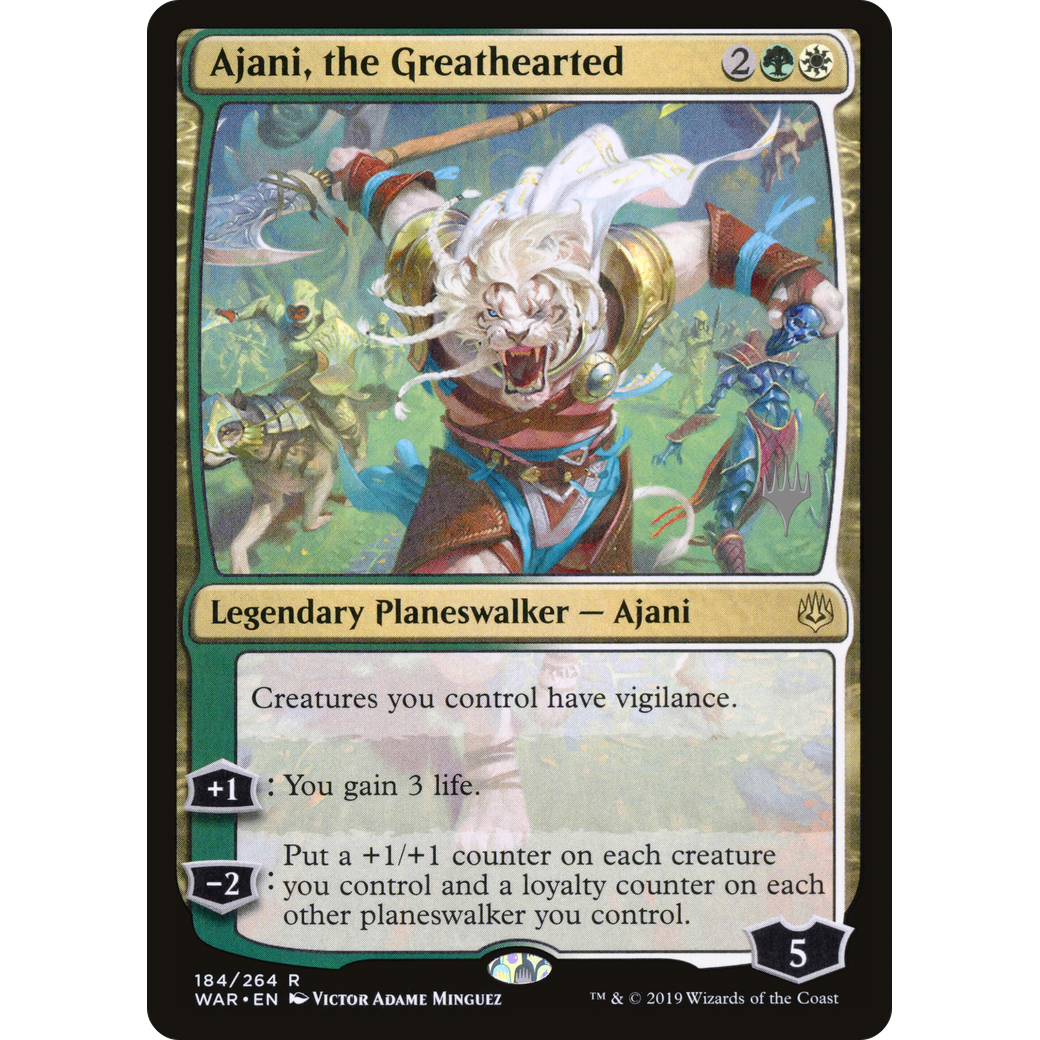 Ajani, the Greathearted (PPELD-184) - War of the Spark Promos