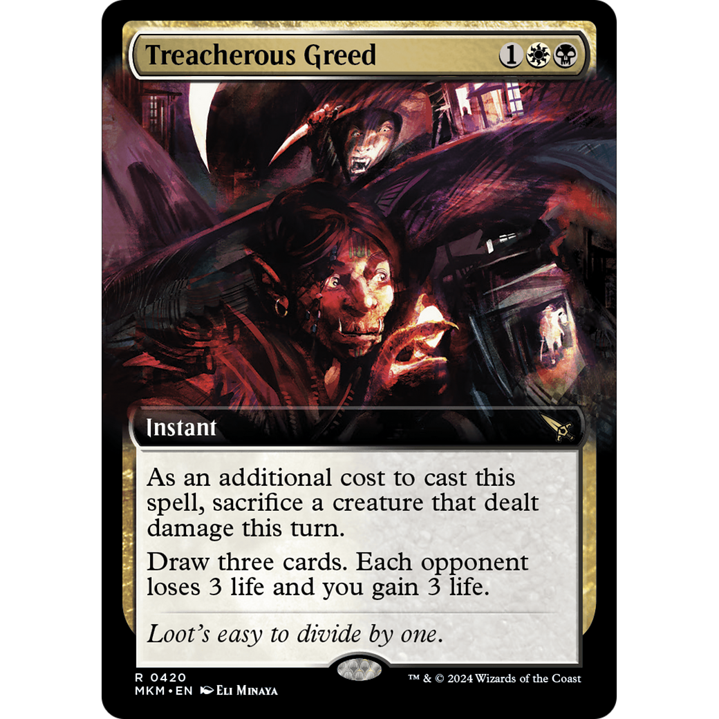 Treacherous Greed (MKM-420) - Murders at Karlov Manor: (Extended Art) Foil
