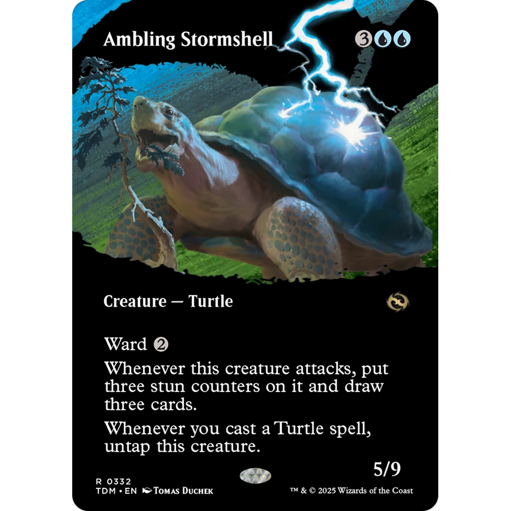 Ambling Stormshell (TDM-332) - Tarkir: Dragonstorm: (Showcase) (Borderless) Foil