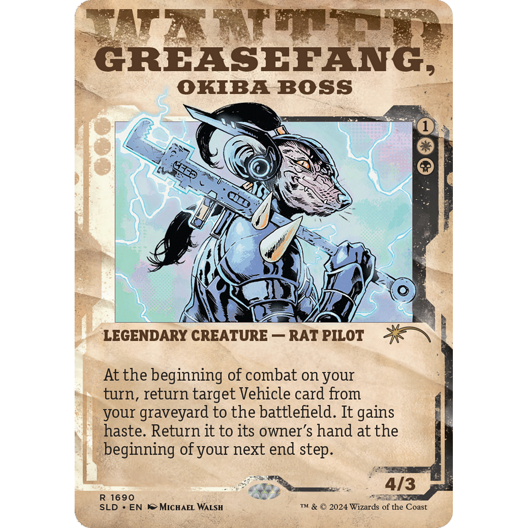 Greasefang, Okiba Boss (SLD-1690) - Secret Lair Drop: (Showcase) (Borderless) Foil