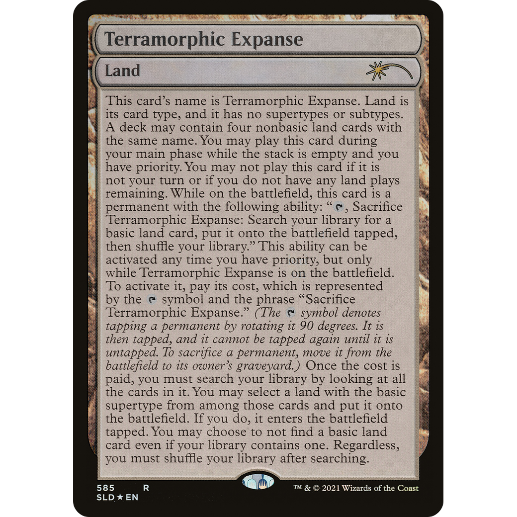 Terramorphic Expanse (Full-Text Lands) (SLD-585) - Secret Lair Drop Foil