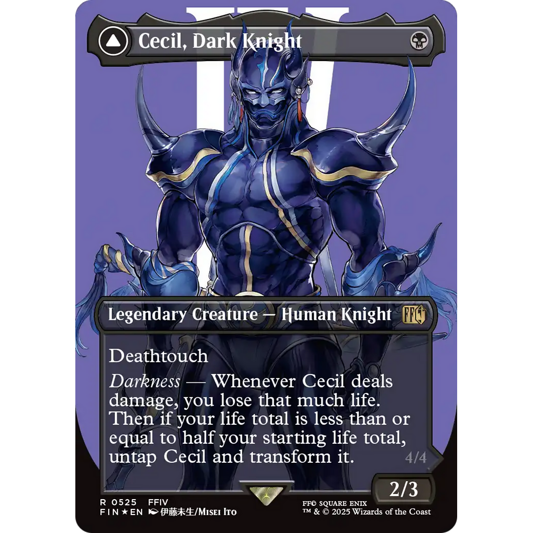 Cecil, Dark Knight // Cecil, Redeemed Paladin (FIN-525) - FINAL FANTASY (Borderless) Foil