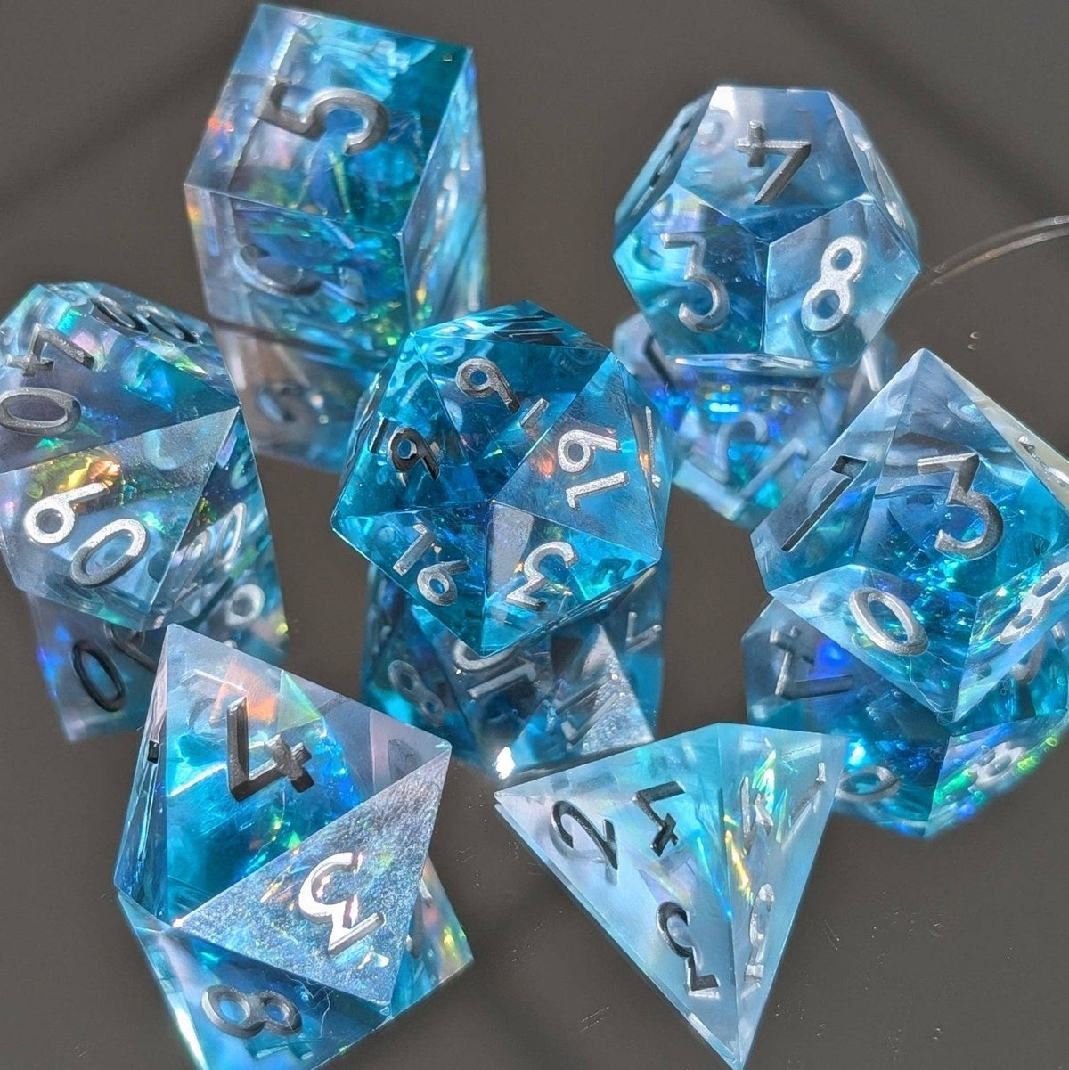 Oceanheart Opals - 7-Piece Luxury D&D Dice Set