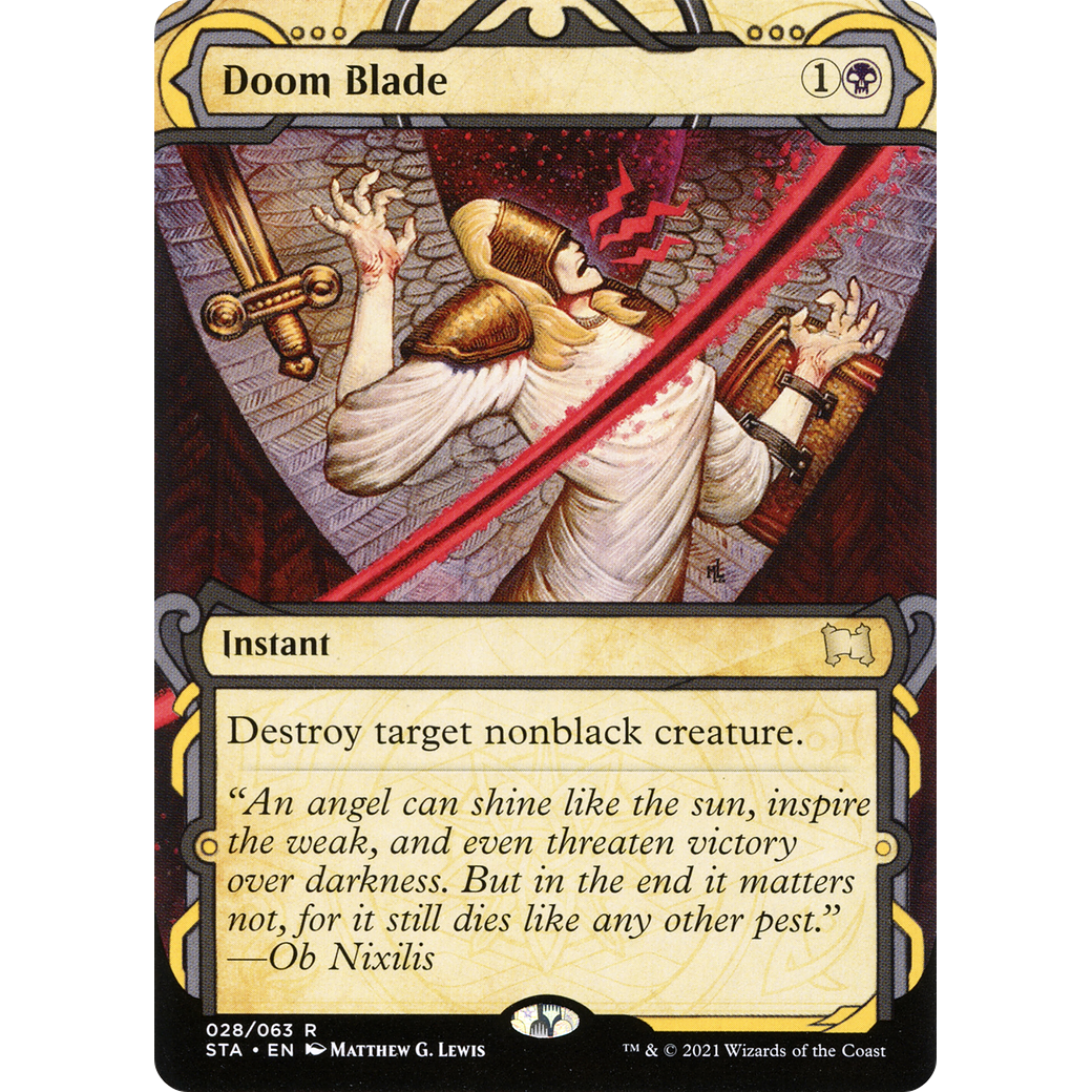 Doom Blade (STA-028) - Strixhaven Mystical Archive: (Showcase) (Borderless) Foil