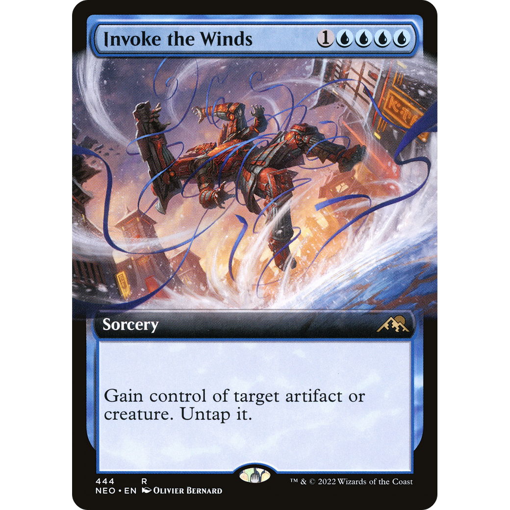 Invoke the Winds (NEO-444) - Kamigawa: Neon Dynasty: (Extended Art) Foil