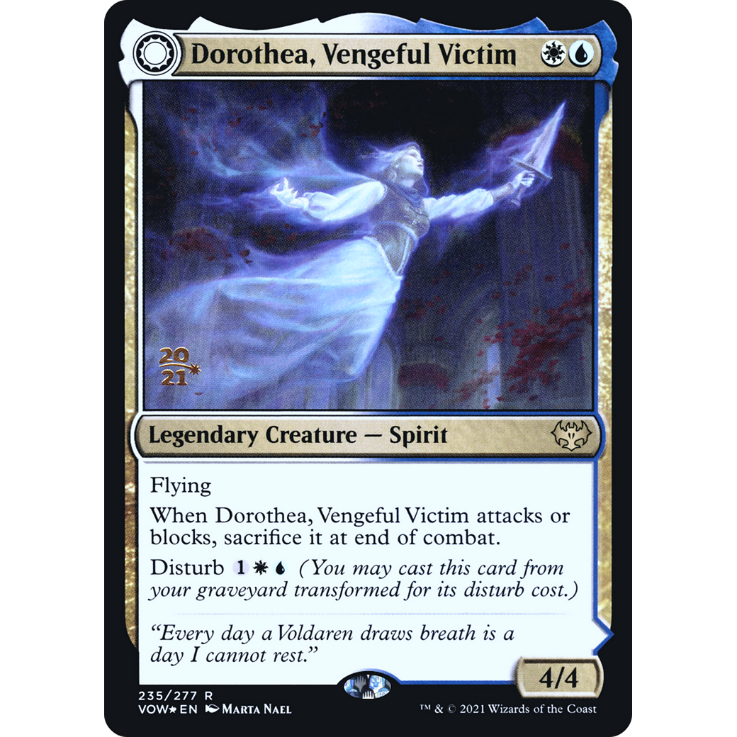 Dorothea, Vengeful Victim (PRE-235) - Innistrad: Crimson Vow Promos: (Double Faced Transform) Foil